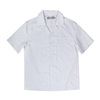 原创设计师品牌桑蚕丝灰间白细条古巴领短袖衬衣