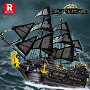 臻砖加勒比海盗船黑珍珠，号大型高难度成人，拼装模型积木玩具66036