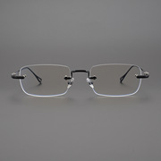 王一博同款v潮克罗心，5195潮流无框纯钛男女，近视眼镜框镜架防蓝光