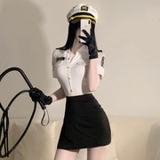 性感夜场纯欲套装御姐女警cosplay秘书装ol大码空姐制服机师装女