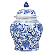 新景德镇陶瓷器青花，储物罐茶叶罐将军罐中式复古花瓶装饰玄关摆