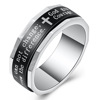 瑞铂朗经文圣经不锈钢戒指饰品 可转动十字架钛钢戒指