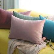 长方形纯色抱枕脏粉色靠垫沙发灰色天鹅绒靠背床头莫兰迪色靠枕套
