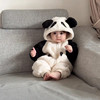 熊猫装婴儿爬爬服秋冬2023男女，宝宝连体衣婴幼儿加厚保暖哈衣