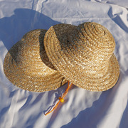 农民工儿童草帽夏季户外遮阳防晒麦秆草帽子男女童，沙滩帽学生帽子