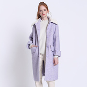 季候风女装冬季绵羊羊毛翻领，粗花呢大衣中长款外套，女0874da211