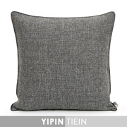 品兿深灰色麻质粗纹理抱枕现代简约风格居家用软装布艺纯色