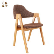 北欧简约实木餐椅 酒店水曲柳时尚创意休闲椅 座椅实木椅子小