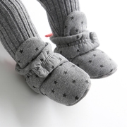 春秋0-1岁男女宝宝针织棉布新生婴儿地板鞋袜透气单鞋软底步前鞋