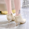 法式品牌小踝靴韩系马丁靴，子女小香风冬季高跟鞋，冬天短靴2024
