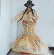 印度民族风手工刺绣钉珠大摆半身裙老绣纱丽长裙旅拍跳舞套装裙