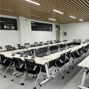 现代简约长条桌双人拼接课桌公司员工会议桌，折叠组合学生培训桌