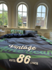 60支北欧条纹藏蓝绿字母四件套，长绒棉数码印花1.5m1.8米被套床单