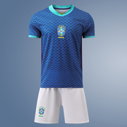 2425巴西客场主场足球服训练服短袖套装男成人儿童全定制印号