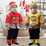 儿童唐装男1-2-3婴儿加厚中国风拜新年过年衣服宝宝冬装棉衣套装