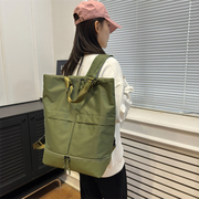 双肩包男女(包男女)休闲背包，韩版大容量学生书包单肩手提多用途尼龙旅行包