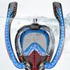 全脸浮潜面罩双管矽胶全干式自由潜水呼吸器成人游泳面具眼.