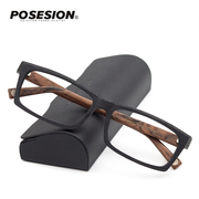 posesion窄型眼镜框方形大脸眼镜架，小方框板材近视眼睛框全框男女