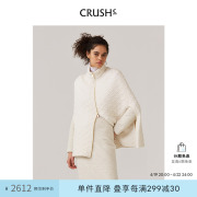 crushcollection法式女装秋冬羊毛，混纺绗缝针织斗篷上衣外套