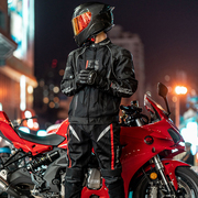 夏季骑行服男摩托车套装网眼透气机车骑士装备防雨水防摔拉力服女