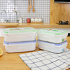 振兴三分隔保鲜盒塑料便当盒PP材质带分隔饭盒微波炉冰箱储物盒