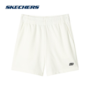 skechers斯凯奇女夏季速干2024短裤白色，休闲外穿运动五分裤子