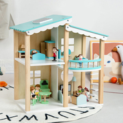 儿童仿真别墅套装大型玩具房子，儿童过家家娃娃屋，豪宅木制公主城堡