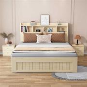 定制松木实木床高箱床1米5儿童床带储物床气压单人床1米2箱体