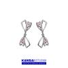 KANSAI粉色锆石镂空蝴蝶结耳环甜酷个性设计耳钉2022年潮耳饰