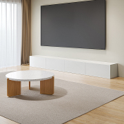 白色电视柜北欧落地小户型，电视柜茶几组合现代简约悬空壁挂电视柜