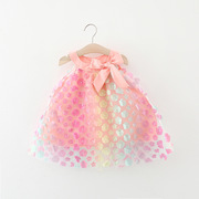 女宝宝裙子0-2-3岁4女童夏1婴儿衣服洋气6个月女童彩色花瓣公主裙