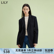 商场同款LILY女装质感羊毛时尚通勤一粒扣西装外套职场