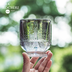 法国LAROCHERE浮雕玻璃杯法式巴黎铁塔高脚杯复古香槟杯冷饮杯子