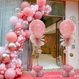 商场开业立柱装饰气球链半拱门周年庆节日气氛场景布置51节