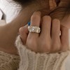 韩版925纯银褶皱肌理感戒指锡纸ins冷淡风极简小众设计感开口指环