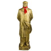 仿古毛主席风衣书房办公室桌面，雕塑工艺摆件，毛泽东主席铜像纯铜