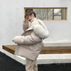 2023冬季韩版大毛领棉服，女宽松学生棉袄，中长款棉衣面包服外套