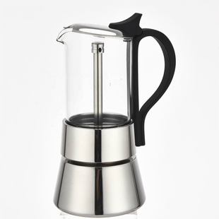 玻璃透明不锈钢摩卡壶意式手冲浓缩家用煮咖啡壶外贸咖啡机单阀
