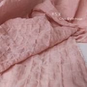 良布集日本进口全棉泡泡感粉色提花布料服装面料手工diy衬衫
