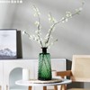 北欧简约玻璃花瓶透明绿色插花水培小口花器客厅茶几编钟创意摆件