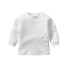 宝宝长袖t恤纯棉春装，白色灰色黑色小婴儿，上衣秋季小童圆领打底衫