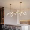 北欧简易后现代创意吊灯简约长条线条音符灯样板房设计客厅餐
