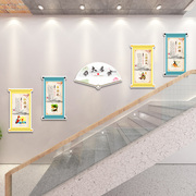 3d立体楼梯文明标语装饰墙贴过道走廊学校文化墙班级教室布置贴画