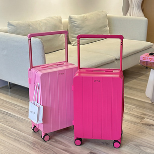 DTA行李箱女20寸小型登机拉杆箱2024高颜值旅行26粉色皮箱子