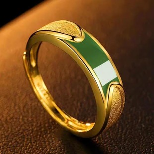 沙金戒指男女款999镀锡金色，仿真假黄金，结婚指环首饰品不掉色