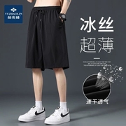 俞兆林短裤男士夏季薄款速干五分裤宽松直筒冰丝裤休闲运动篮球裤