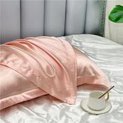 蚕丝枕套夏季冰丝真丝枕芯，套桑蚕丝纯色单人枕头，丝绸枕巾套一对2