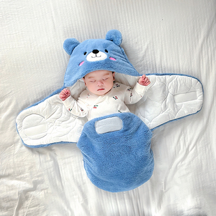 新生儿抱被冬季加厚婴儿防惊跳睡袋包被两用初生宝宝秋冬外出用品