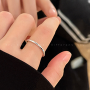 luck幸运莫比乌斯环戒指女小众，设计感食指戒时尚个性独特字母指环