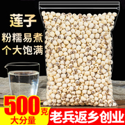 去芯白莲子(白莲子)500g磨皮去心通芯白莲子，散装白莲湘莲另售特级野生干货